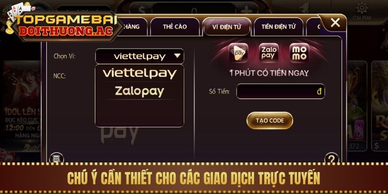Chú ý cần thiết cho các giao dịch trực tuyến
